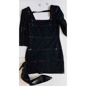 Black sequin dress